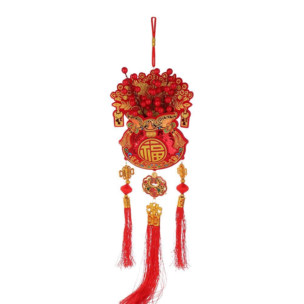 Traditional Design Chinese New Year Decoration Lucky Bag Shape Festive Hanging Ornaments  Household