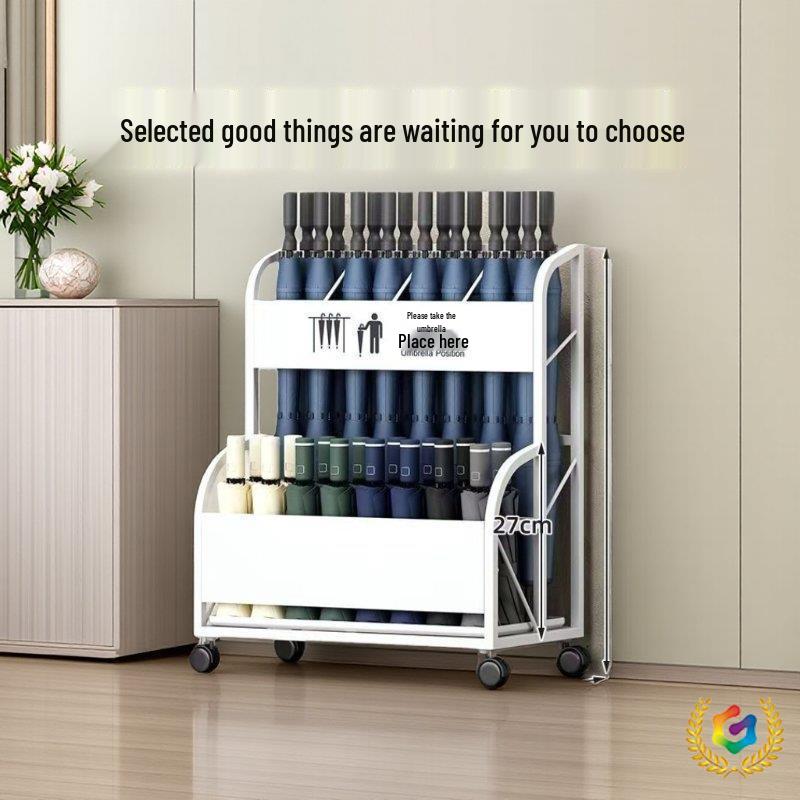 Commerciële Paraplubak met Grote Capaciteit en Afdruiprek voor Kantoor, Hotellobby, Klaslokaal of Entree.