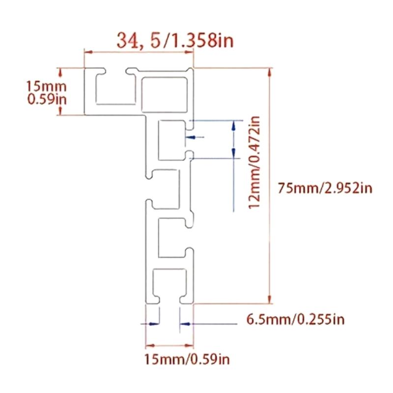 Gard cu ecartament de unghi 75 Tip Mitra T-Track Gard cu profil din aluminiu Gard cu oglinda pentru prelucrarea lemnului cu scara pentru masa de router