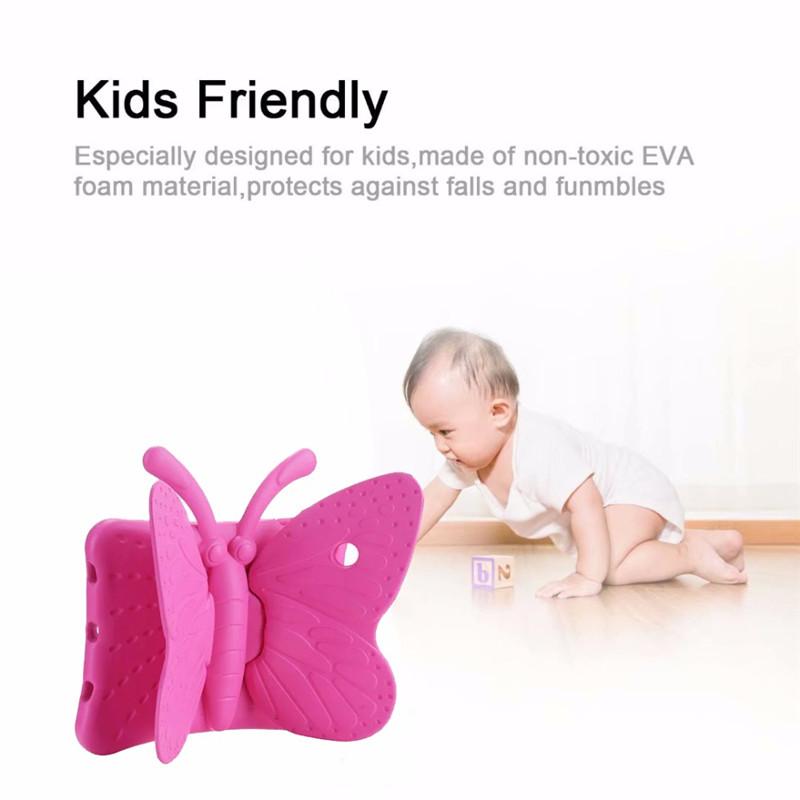 Custodia ammortizzante in EVA a forma di farfalla 3D per iPad 7a 8a 9a 10,2 pollici Mini 5 6 9,7 Air 2 3 4 10,9 Pro 11 Copertura per tablet per bambini
