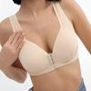 Plus Size Front Clasp Bra Wire Free Push Up Full Cup Wrapped Chest Lightweight Breathable Bralette for Women