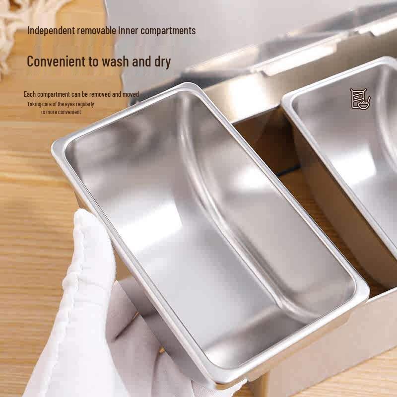 Stainless Steel Multi-Compartment Seasoning Box