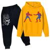 Kids Printed Hoodie and Sweatpants Set Long Sleeve Loose Fit Pullover Outfit for Boys and Girls
