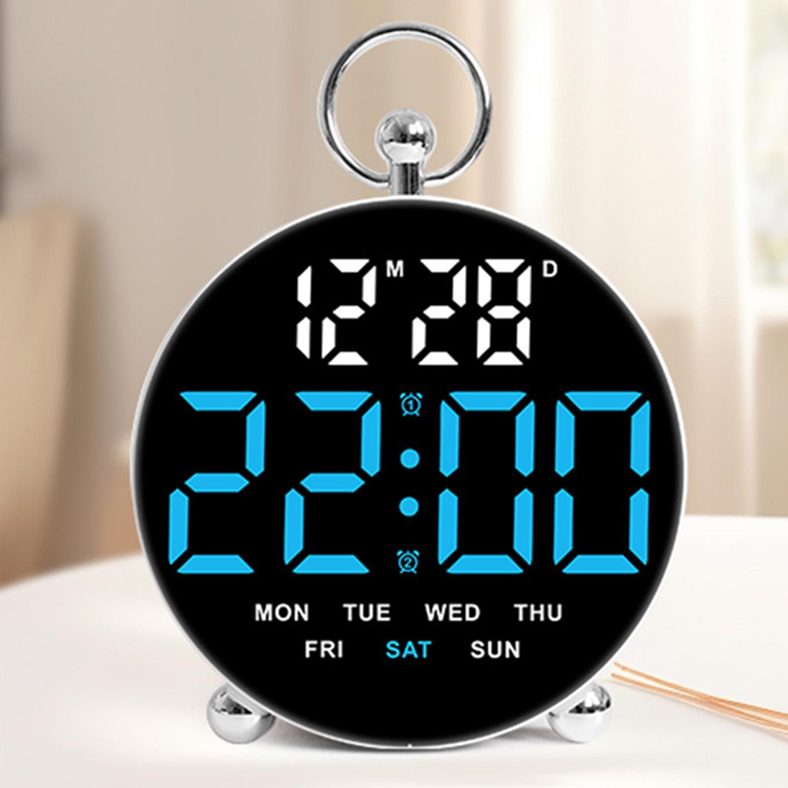 Multifunction Digital Wall Clock Date Week Timing Countdown 2 Alarm Large-screen Desktop LED Alarm Clock Home Decor CN