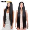 FREEDOM Synthetic Lace Wig 38 Inch Deep Part Long Straight Wig Ombre Pink Cosplay Wigs Synthetic Lace Front Wigs For Black Women