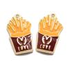 100x Gold Color Ture love Pizza Slice Enamel Charm Pendant Tiny Mini Food Charms Clip on Earrings for Bracelets Cute Gifts Kids