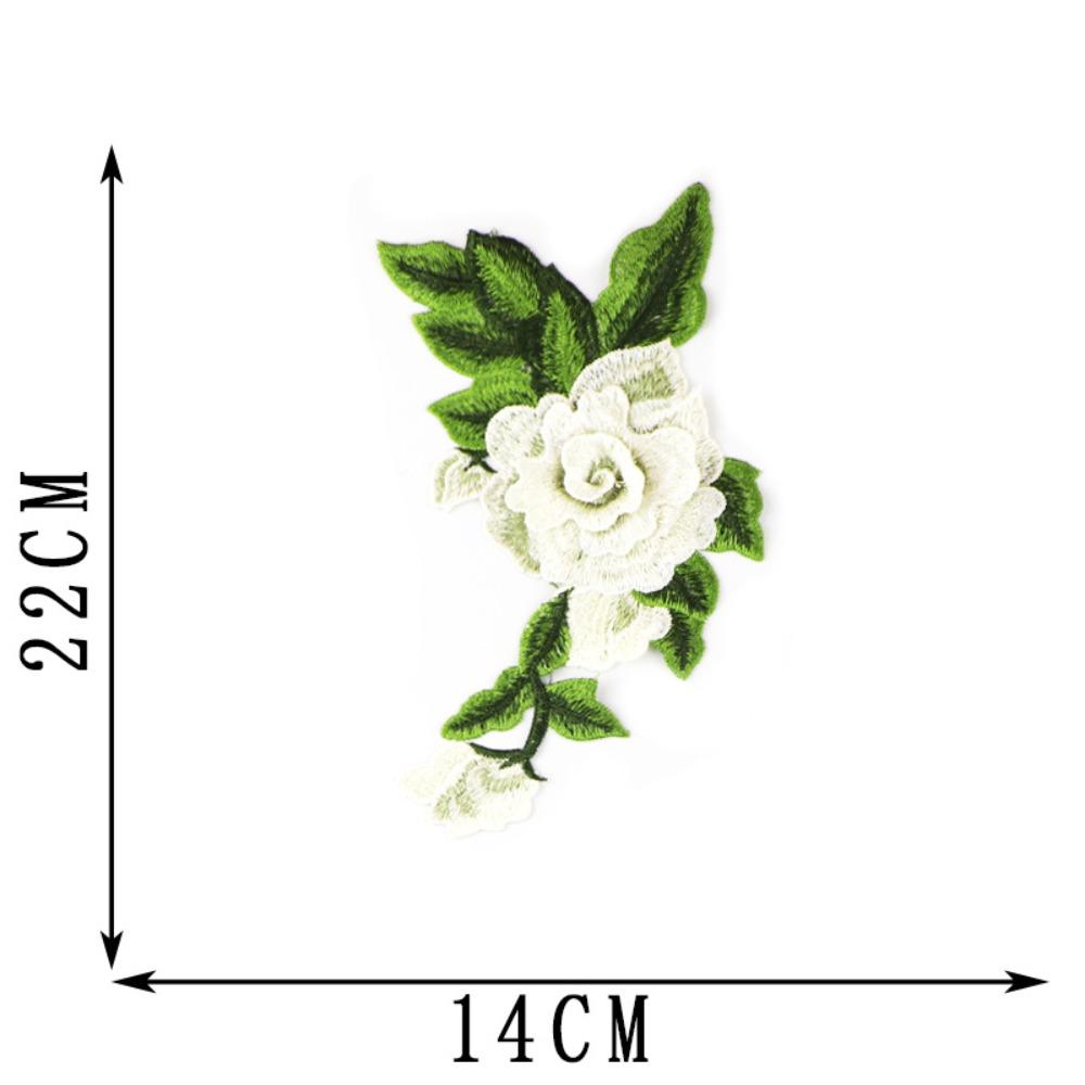 Polyester Fiber Embroidery Peony Patch 22*14CM Clothing Accessories Embroidery Floral Applique DIY Handmade
