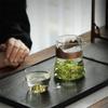 Japanischer hitzebeständiger Glas-Fair-Cup Teekanne mit Anti-Verbrühungs-Walnuss-Griff Chahai Halbmond-Filtertasse Kungfu Teegeschirr