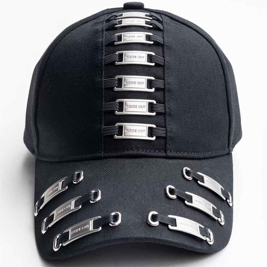 2026 Hip Hop Techwear Style Punk Rock Baseball Cap Men Street Casual Metal Decoration Functional Hat Niche Fashion Gorras