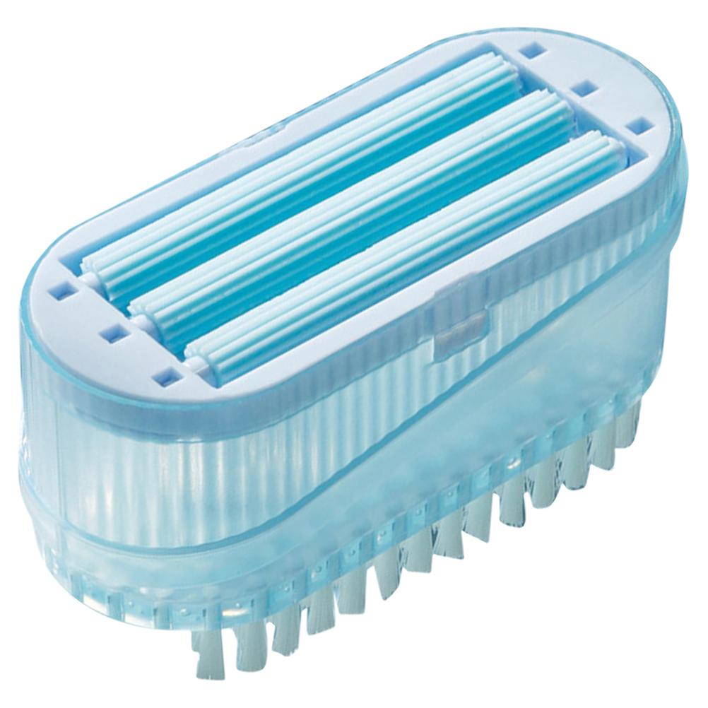 Dual Sided Soap Box Brush Lake Blue for Cleaning Clothes Shoes Dishes Kitchen Bathroom Foam Dispenser Holder Container Scrubbing