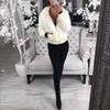 Solid Color Long-sleeved Hooded Coat Fluffy Faux Fur Cardigan Winter Zipper Jacket