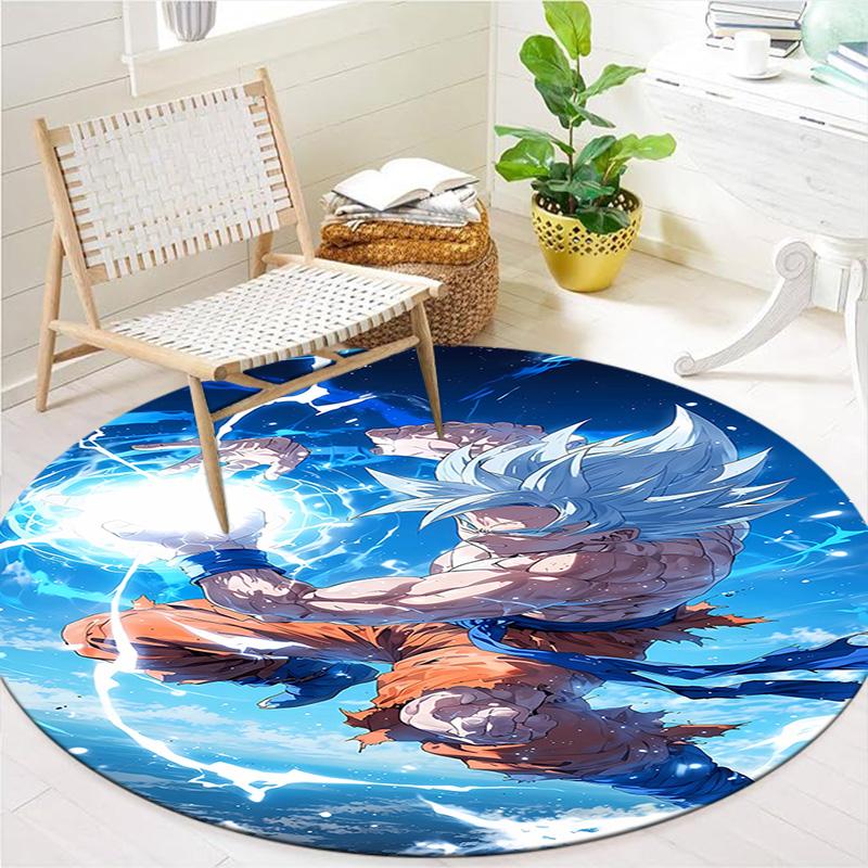 Dragon Ball Super Round Area Rug Carpet Rug For Living Room Bedroom Sofa Playroom Decor Nonslip Floor Mat