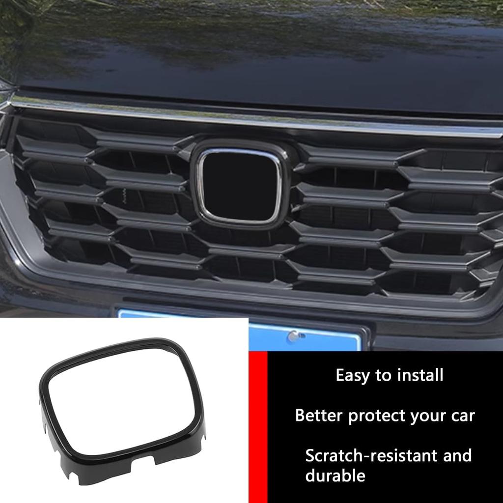 Car Accessories Fit For Honda CR-V CRV 2023 2024 2025 2026 Not Fit Crv Hybrid Car Front Grille Logo Frame Cover Decoration Trim (Glossy Black) 1PCS