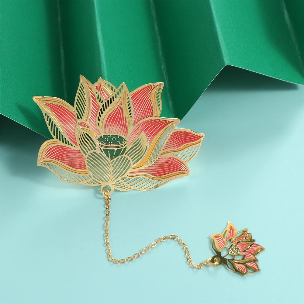 Lotus Leaf Lotus Leaf Book Mark Roses Rose Bookmark New Year Gift Metal Bookmark  Page Marker