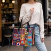 Bohemian Printed Tote Bag Large Capacity Casual Daily Shoulder Handbag for Outdoor Shopping Travel