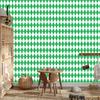 Harlequin Diamonds Wallpaper Green and White for Living Room and Bedroom 50x1000