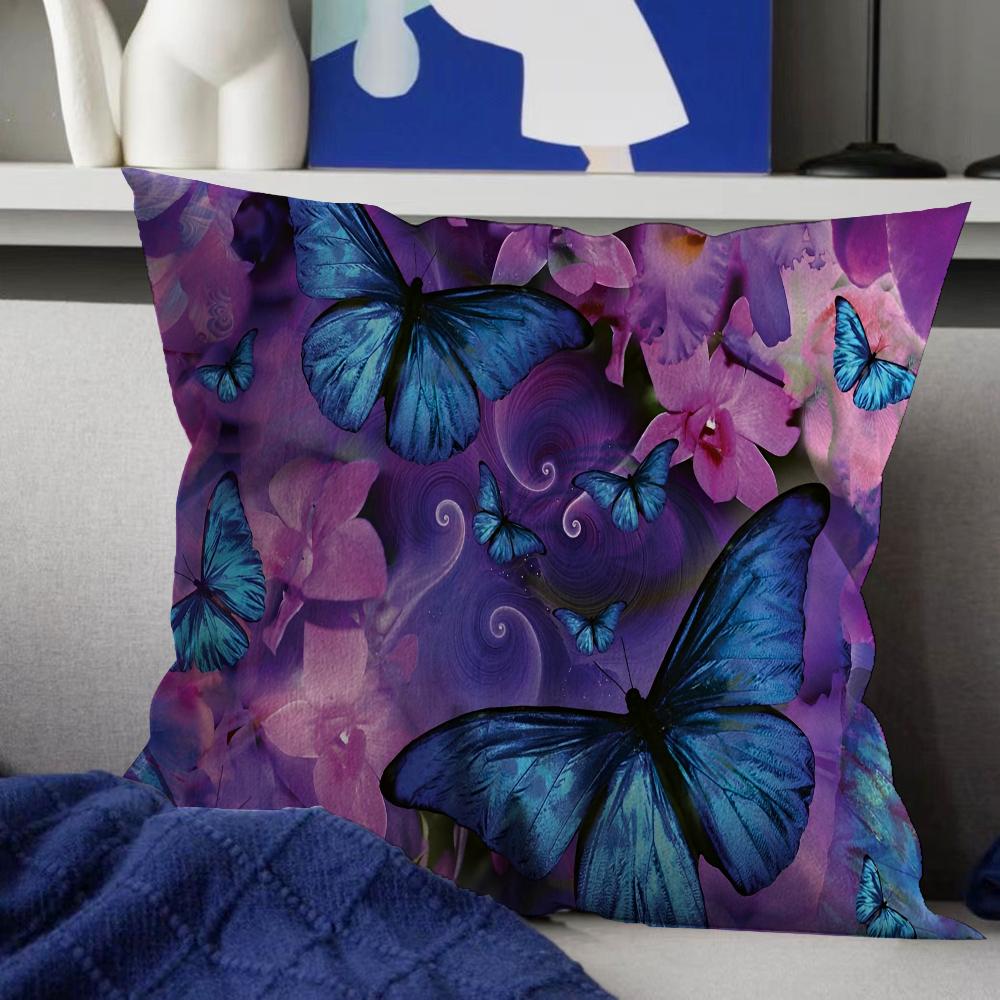 Butterfly Cushion Cover Car Throw Pillow Case For Sofa Car Christmas Gift 40x40cm 45x45cm