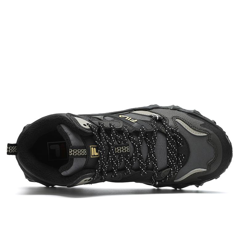 New FILA Oakmont 2 Mid Top Casual Shoes Women's Black/Jasper Black F12W442111FBD