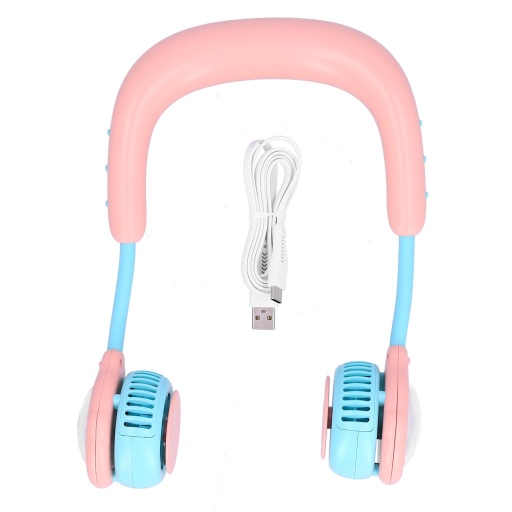 Children Hanging Neck Fan Mini Portable Electric Fan USB Charging for Home Outdoor SportsPink