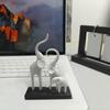 3D-gedruckte Elefantenfamilien-Statue Figur, Mama Papa und Tierbaby Kunstskulptur, Elefantendekorationen für Wohnzimmer Bücherregal Schrank Schreibtisch Tisch