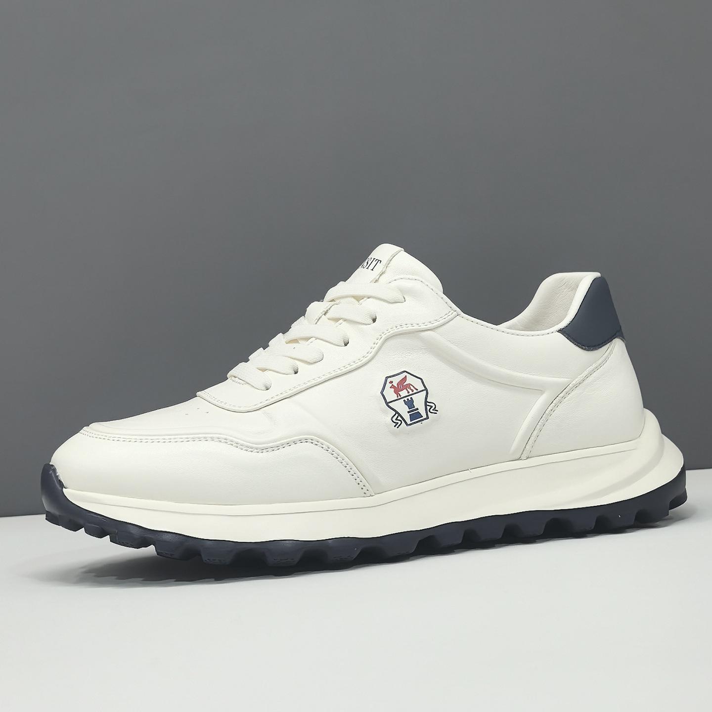 Raw board shoes trendy shoes leather thick-soled breathable sports and leisure shoes 38