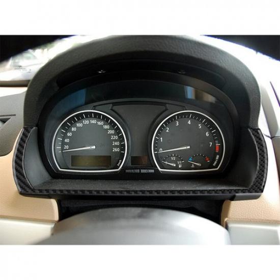 2Pcs Carbon Fiber Front Trument Speedometer Cover Trim For BMW X3 E83 2004-10