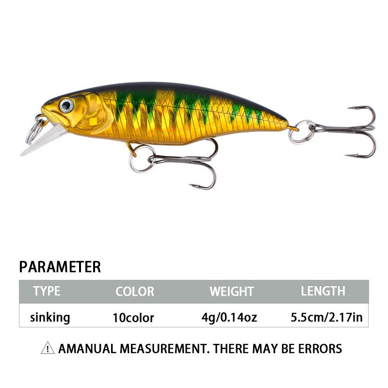 5.5cm/4g Bionic Sinking Minnow for Long Cast Fishing