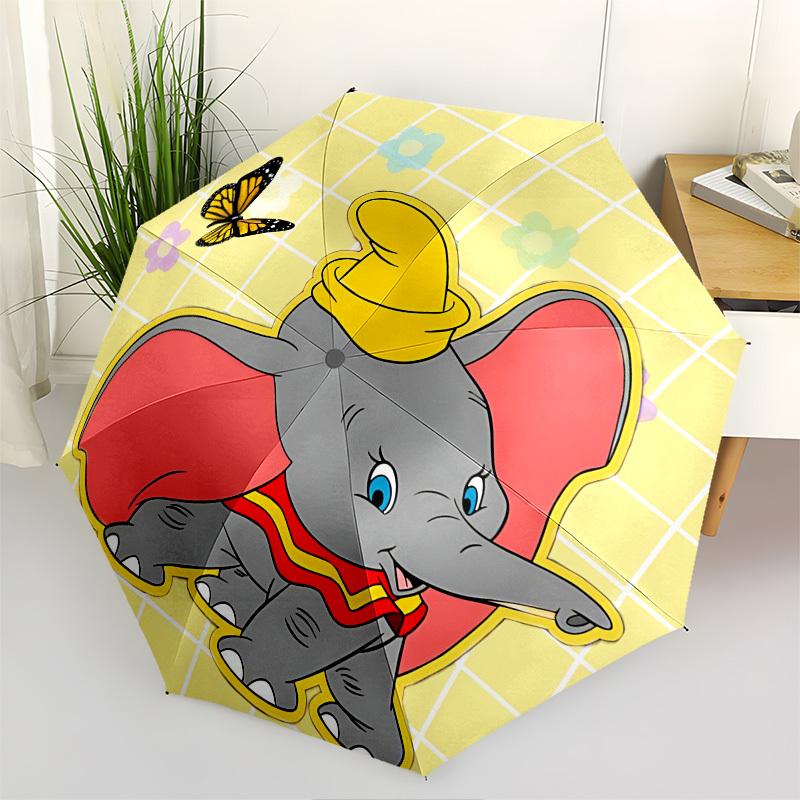 

Dumbo, Butterfly Themed Automatic Opening and Closing Umbrella, Brightly Colored 8-rib Portable Umbrella, Suitable for Men and Women, A Perfect Gift f