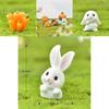 Charming Rabbit Eat Carrot Diy Resin Figurine For Exquisite Micro Landscape Decoration