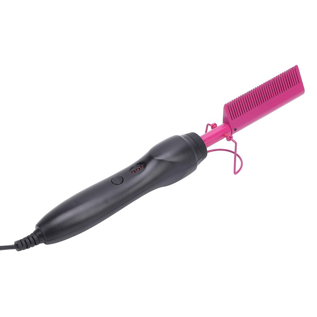2 In 1 Straightening Curling Hair Comb Fast Heating Wet Dry Use Electric Heat Comb for Home Travel