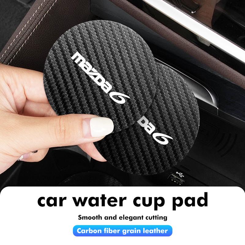 For Mazda Car Cup Coaster Waterproof Durable Drink Bottle Holder Pad 2 3 4 5 6 7 8 9 323 626 CX-3 MX-5 30 RX-8 Axela