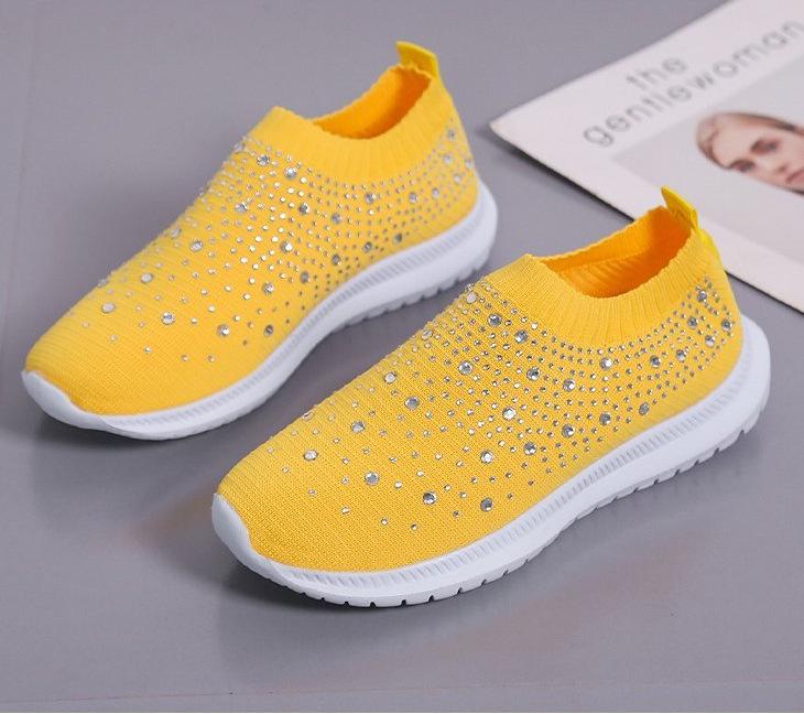 „2022 Damen Trendy Strass Atmungsaktive Laufschuhe - Große Größe, Mesh, Freizeitkleidung“