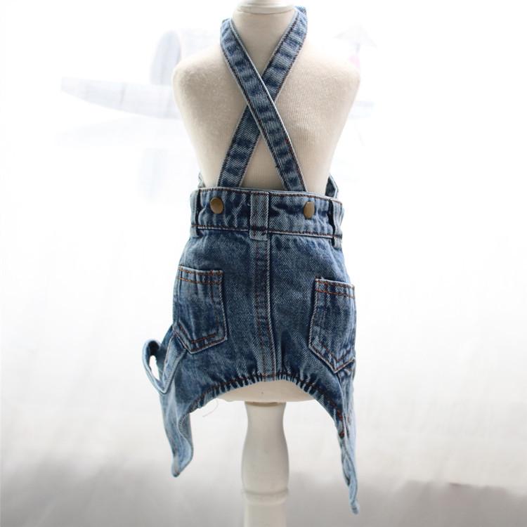 Bichon Teddy Denim Overalls: All-Season Four-Legged Outfit for Small Dogs