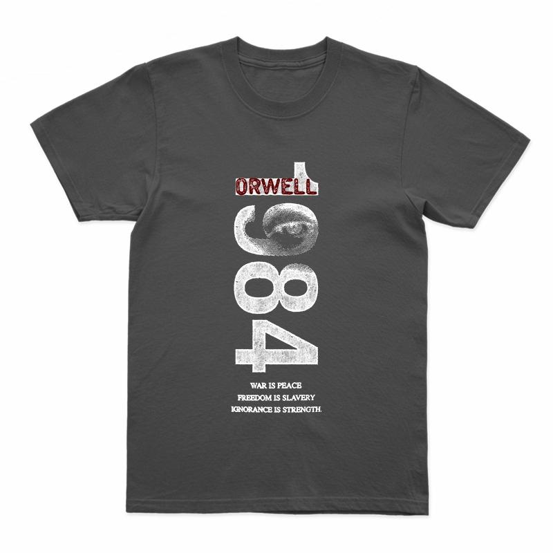 

Coolmind U0014-T2 1984 Graphic Print Men T Shirt O-Neck Loose Tshirt Men 100% Cotton Tee Shirts M