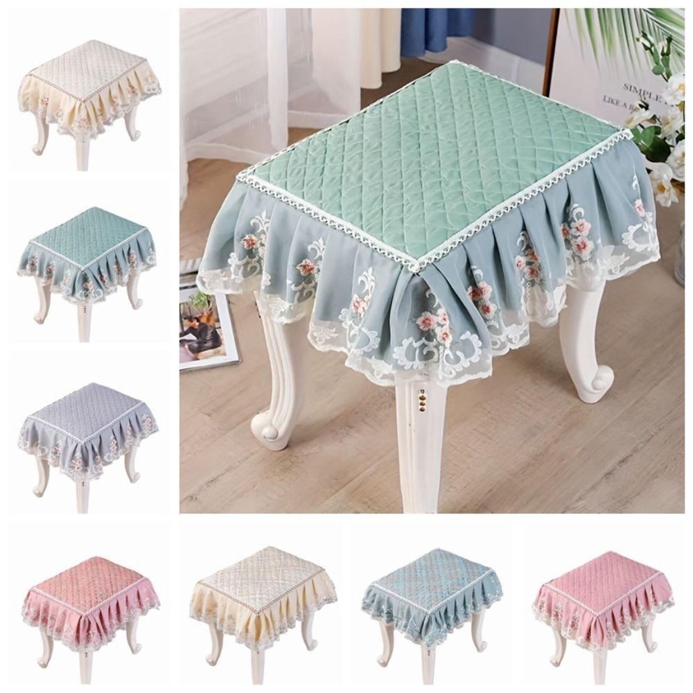 Floral Pattern Makeup Stool Cover Thick Floral Seat Chair Slipcover Household