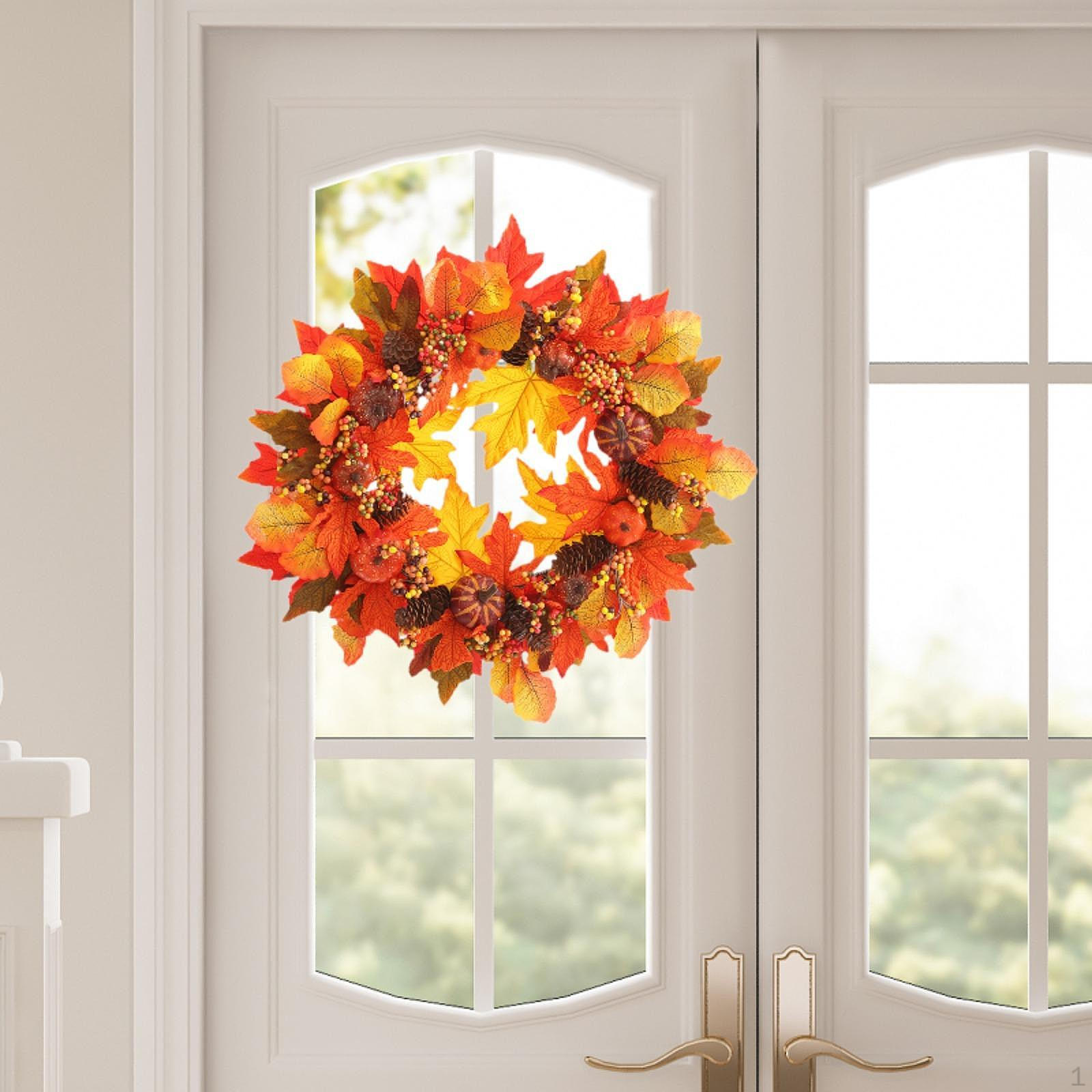 

Fall Wreath Front Door Harvest Artificial Berries Autumn for