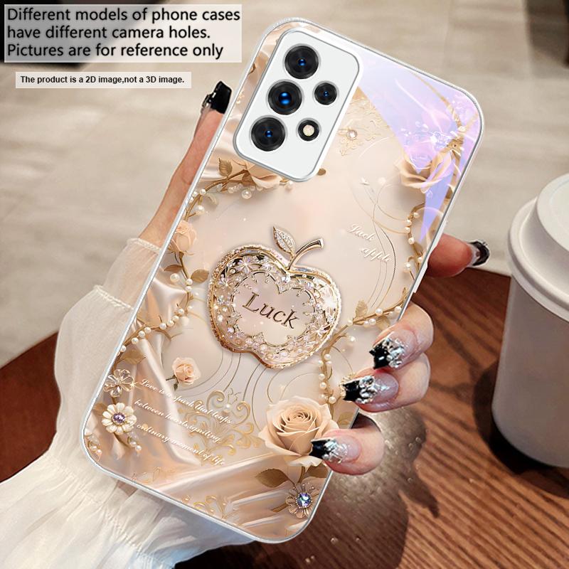 Lucky and Romantic Love For Samsung A73 72 71 A70 56 55 54 A53 52 51 50 42 A35 A34 33 32 31 26 25 24 23 22 30 Glass Phone Case