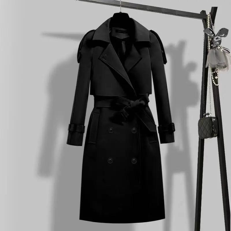 Women Long Trench Coat Fashion Windproof Coat Double Breasted Trench Coats Windbreaker Spring Autumn Female Outerwear