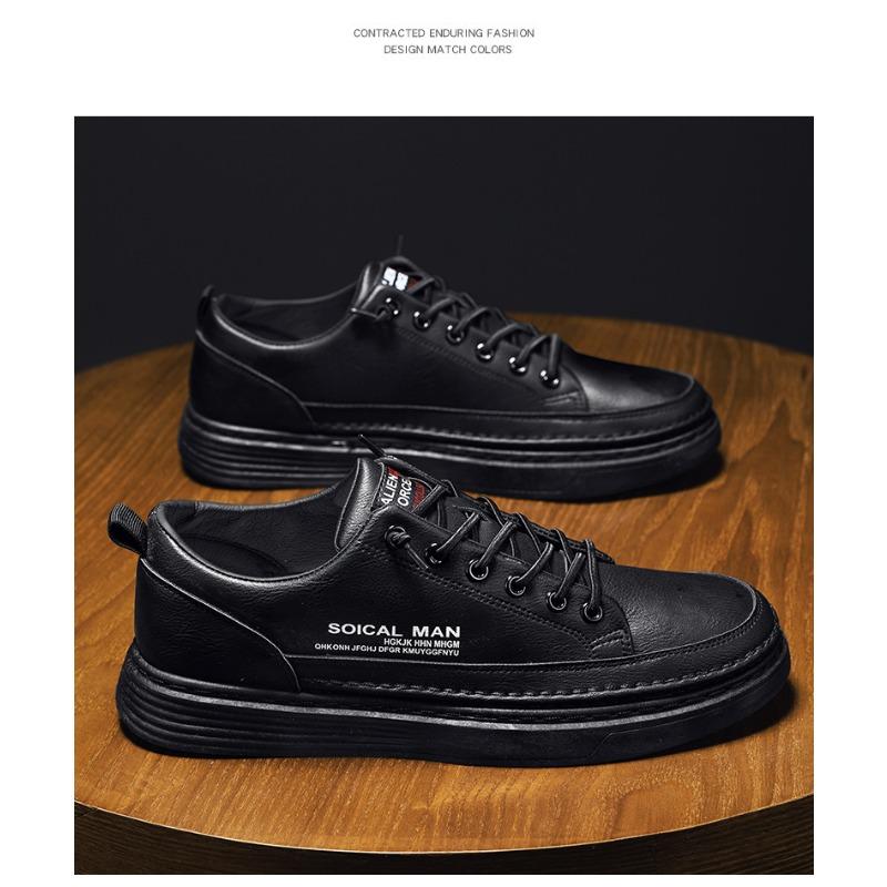Schuhe für Herren Frühling Neu Lässig Wasserdicht Leder Panel Schuhe Vielseitig Herren Weiche Sohle Herrenschuhe