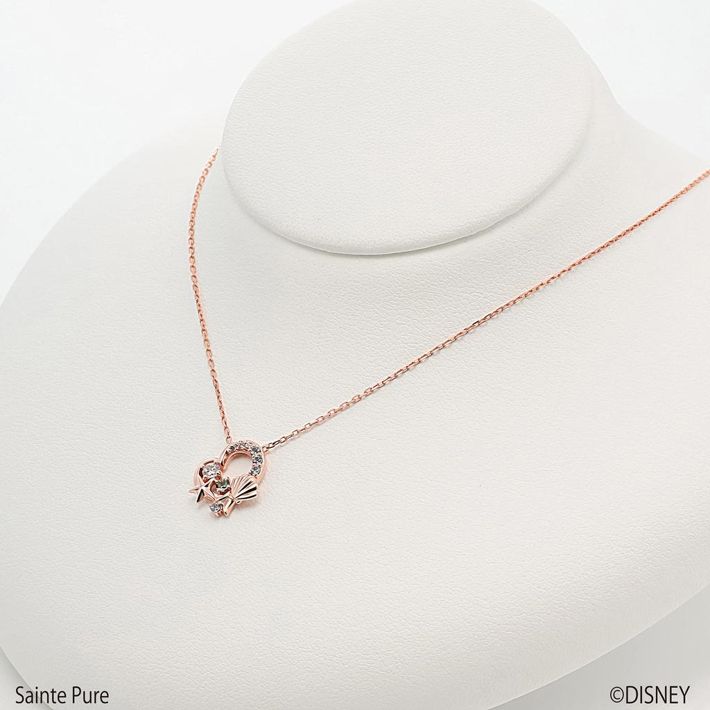 Estelle Disney "The Little Mermaid" June Birthstone Silver and Pink Gold Plated Akoya Pearl Necklace (0772-2137-0019-0000)