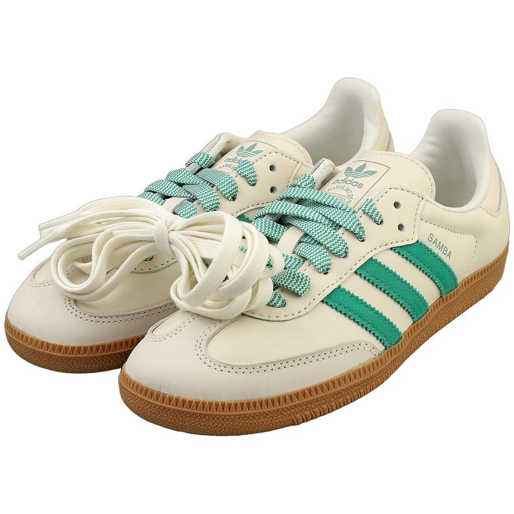 Adidas Originals SAMBA OG W Leather Sneakers Size Off for Men and Women JI3906, White/Green, 23.0cm - White/Green (JI3906)