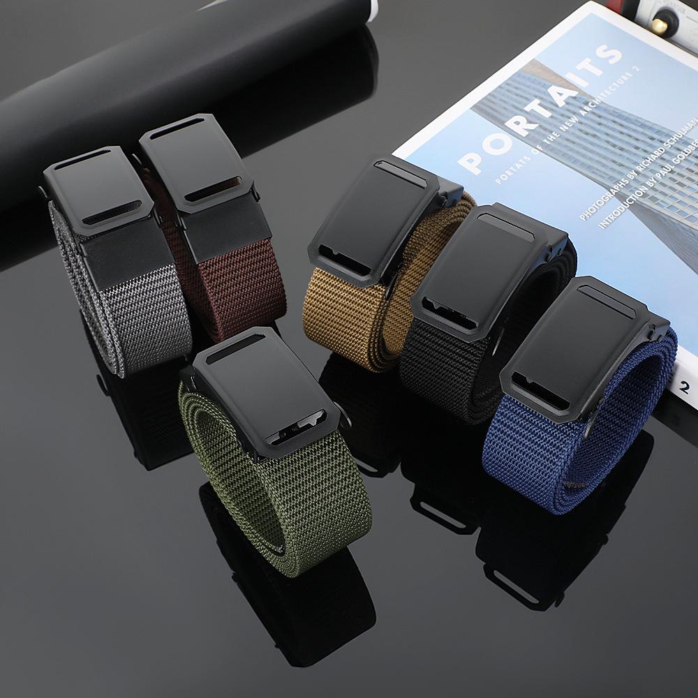 Cinto de Lona de Nylon com Fivela Automática para Uso ao Ar Livre e Militar