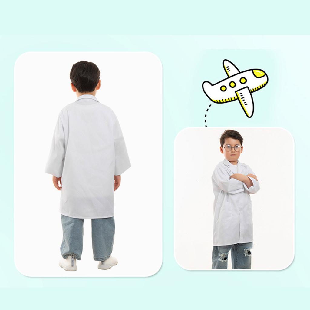 Cotton Childrens Lab Coat With Functional Pockets Science Role Play Costume Adjustable Design Multiple Color Option