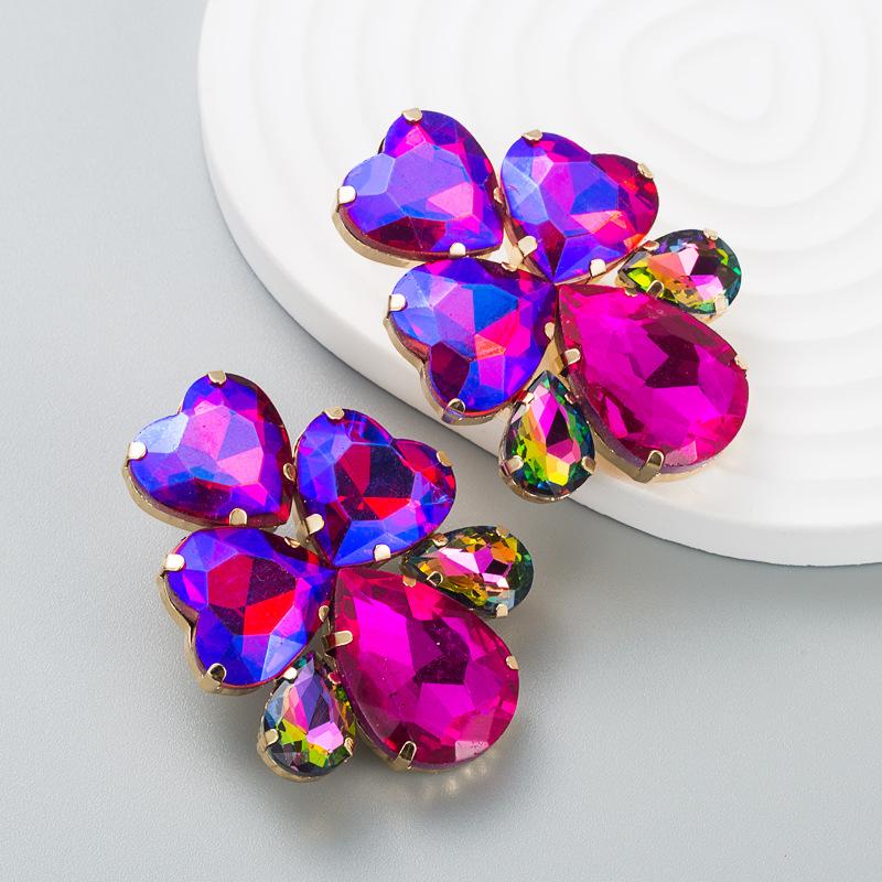 Women's Geometric Earrings Alloy Loving Glass Crystal High Quality Stud Earrings