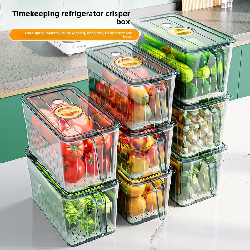 Refrigerator Sealing Belt Cover Plate with Handle Food Grade Stackable Fruit and Vegetable Preservation Box