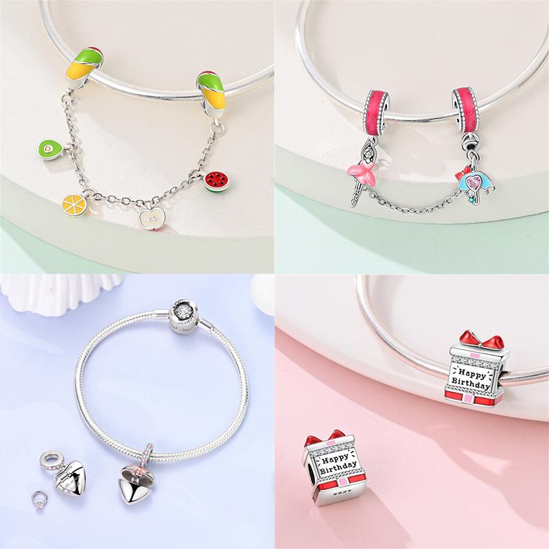 Sweety Copper Cake Poodle Crown Flowers Lover Luminous Charms Beads Fit 3Mm Bracelets Diy Fine Jewelry Making