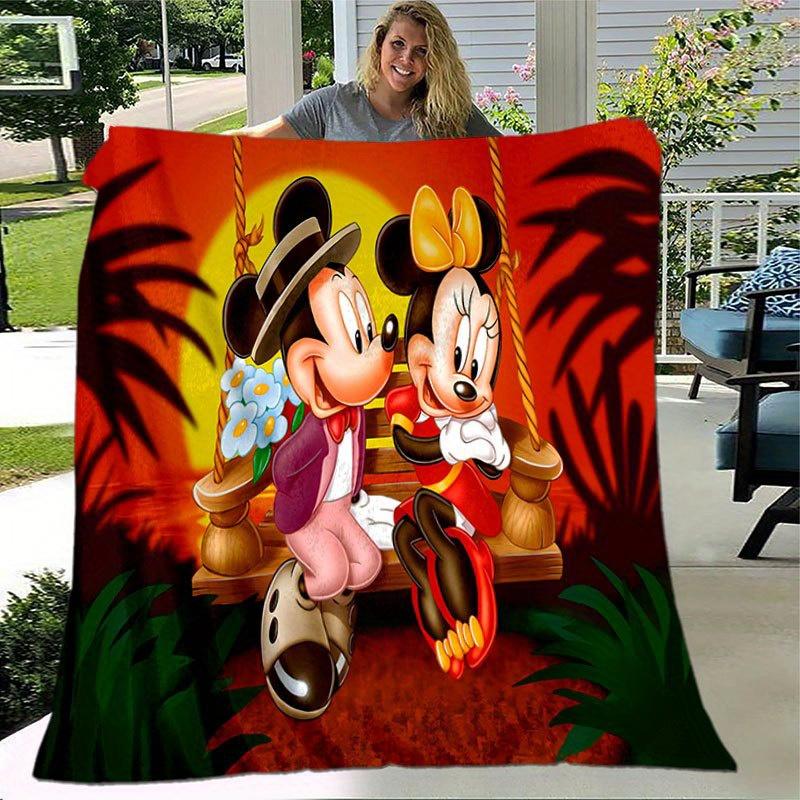 Mickey and Minnie Cartoon Blanket: Adorable, Warm, and Perfect for Home Decoration Living Room, Travel, and All Seasons Christmas Décor