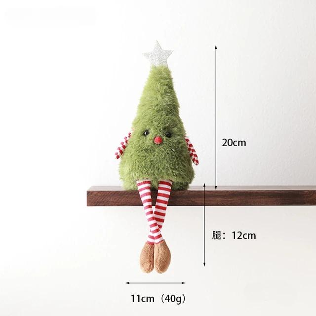 Christmas Decor Cute Plush Christmas Tree Wreath Hanging Leg Doll Hanging Decoration Holiday Party Scene Layout Props and Gifts