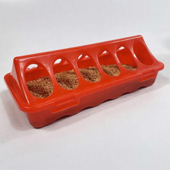 Chick Feeder 12-Hole Trough Feeder Flip-Top No Spill Poultry Feeder No-Waste Trough with Multiple Feeding Holes for Chicks Ducks Small Poultry