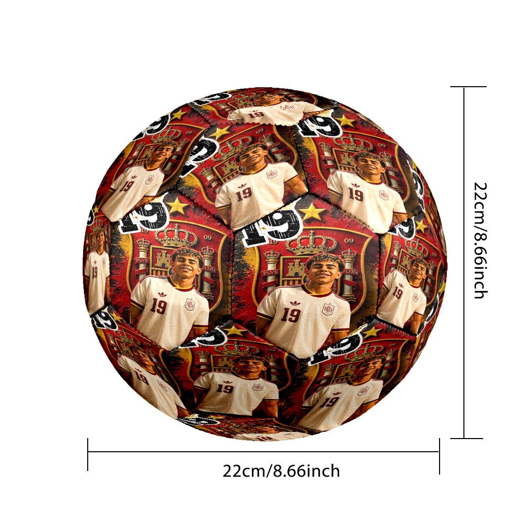 Lamine Yamal's Spain's Soccer Star Soccer Ball Size 5 Football Machine Sewn Indoor/Outdoor Universal Football Soccer Accessory Distinctive Home Decor